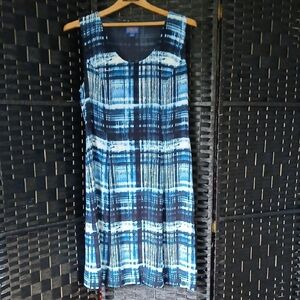 Pendleton Blue/White Plaid Midi Dress SZ 12